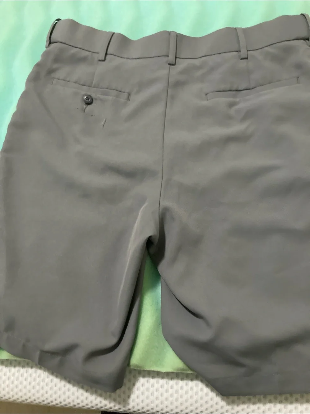 PGA Tour Men's Flat Front Shorts in Light Gray and White